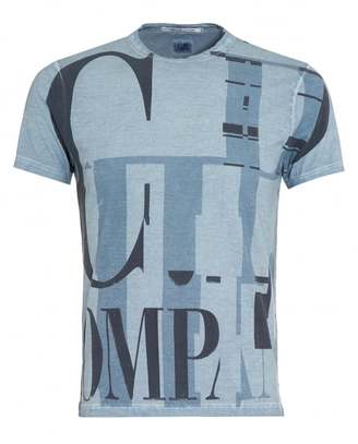 C.P. Company Mens T-Shirt, Letter Glitch Blue Logo Tee