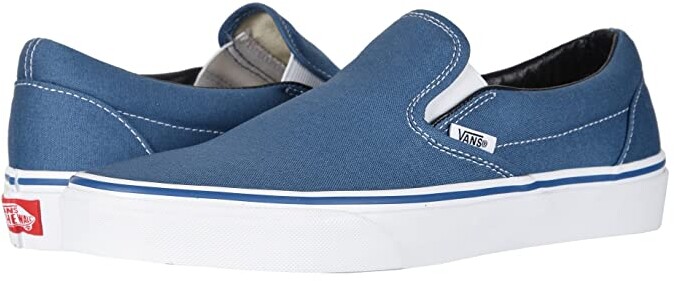 dark blue vans slip ons