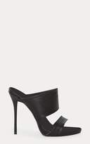 Thumbnail for your product : PrettyLittleThing Black Twin Strap Mule Sandal