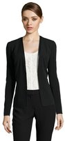 Thumbnail for your product : Tahari black stretch 'Bernice' jacket with faux leather trim