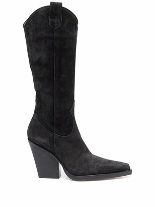 Paris Texas pointed-toe suede Western boots