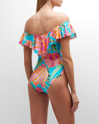 Trina Turk Poppy Ruffle One-Piece Swimsuit