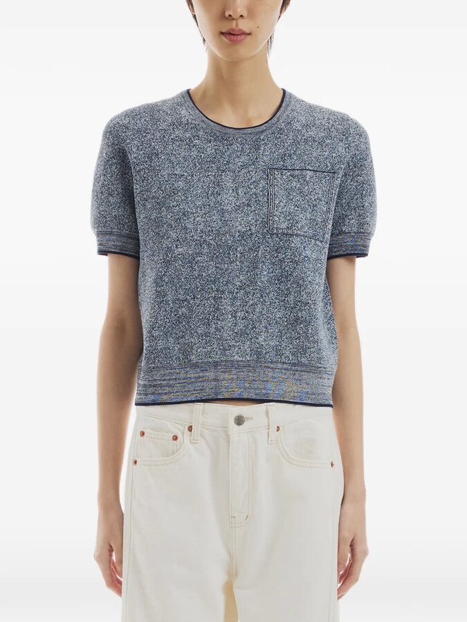 Crush Collection crew-neck chest-pocket T-shirt