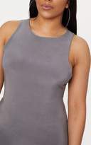Thumbnail for your product : PrettyLittleThing Plus Charcoal Grey Second Skin Slinky Racer Neck Midaxi Dress