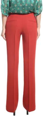 L'Autre Chose Flared Wool-crepe Trousers
