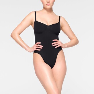 SKIMS - Seamless Sculpt Open Bust Thong Bodysuit in Clay at Nordstrom