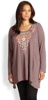 Thumbnail for your product : Johnny Was Johnny Was, Sizes 14-24 Brielle Handkerchief Tunic