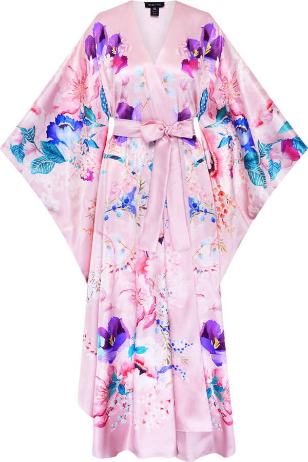 MENG Pink Silk Satin Wrap Dress