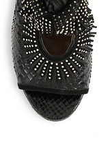 Thumbnail for your product : Aquazzura Sexy Fringe Snakeskin Cutout Sandals