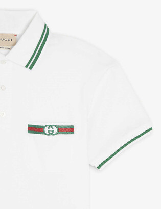 Gucci Logo-embroidered cotton-blend polo shirt 6-12 years