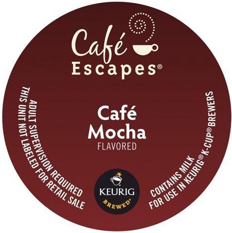 Cafe Escapes, Cafe Mocha Coffee Beverage, Keurig Single-Serve K-Cup Pods, 24 Count/Box