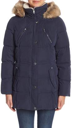 Nautica Faux Fur Trimmed Hooded Jacket