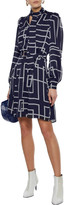 Thumbnail for your product : Joie Belted Printed Crepe De Chine Mini Dress