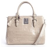 Thumbnail for your product : Giorgio Armani beige embossed croc convertible top handle tote
