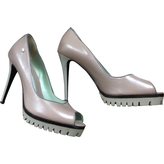 Thumbnail for your product : Max Mara Ecru Leather Heels