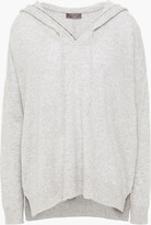 Thumbnail for your product : N.Peal Bead-embellished mélange cashmere hoodie