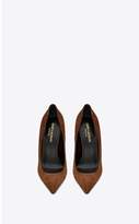 Thumbnail for your product : Saint Laurent Opyum Pumps In Suede With Officer Gold-Tone Heel