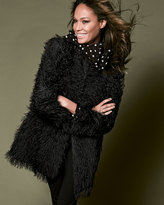 Thumbnail for your product : RED Valentino Fuzzy Coat with Faille Bow, Black