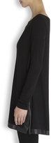 Thumbnail for your product : Donna Karan Black leather trimmed tunic