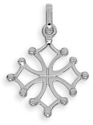 So Chic Jewels - 9k White Gold - Occitan Blazon Languedoc Cross Pendant