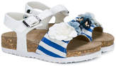 Thumbnail for your product : MonnaLisa flower striped sandals