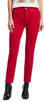 Thumbnail for your product : RE/DONE High-Rise Velvet Ankle Crop Skinny