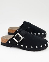 Thumbnail for your product : Asra fin slip on mules in black suede