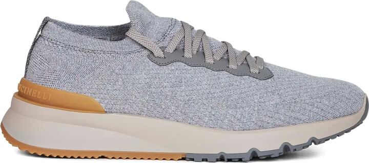 Brunello Cucinelli Jacquard Wool Knit Sneakers