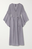 Thumbnail for your product : Mother of Pearl + Net Sustain Checked Woven Midi Wrap Dress