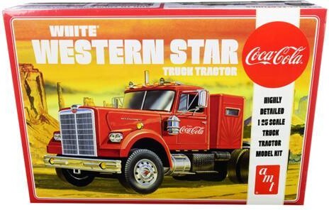 Skill 3 Model Kit White Western Star Semi Truck Tractor Coca-Cola 1/25 Scale Model by AMT AMT1160