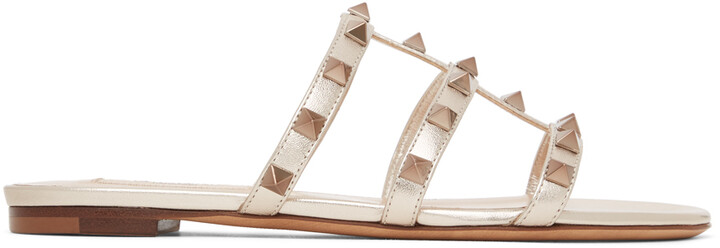 valentino rockstud caged flat sandals