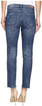 Blank NYC Cropped Denim Distressed Skinny Raw Hem Jeans in Club Kid Women's Jeans
