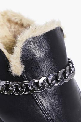 boohoo Annabelle Faux Fur Lined Mule Loafer