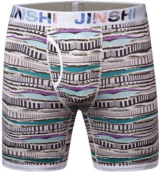 JINSHI Men's Bamboo Fiber Ultra Soft Stretch Long Ultimate Bamboo Boxer Briefs 3 Pack Size L