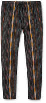 Thumbnail for your product : Saint Laurent Tapered Striped Cotton and Silk-Blend Trousers