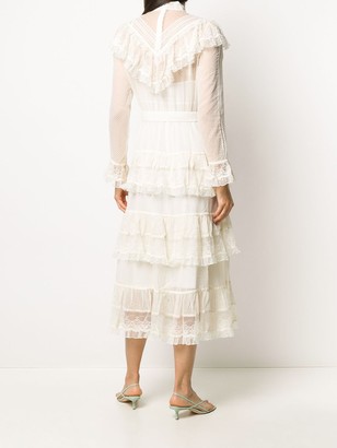 Zimmermann Glassy frilled lace midi dress