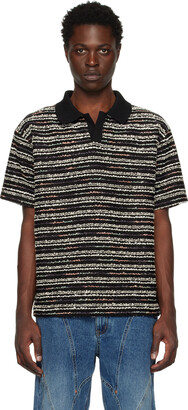 ANDERSSON BELL Black Striped Polo
