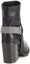 Thumbnail for your product : Brunello Cucinelli Monili Leather Beaded Harness Ankle Boots