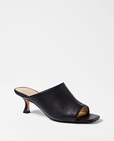 Thumbnail for your product : Ann Taylor Kitten Heel Leather Mule Sandals