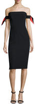 Thumbnail for your product : Milly Strapless Bow-Sleeve Italian Cady Midi Dress