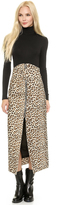 Thumbnail for your product : Carven Printed Wool Leopard Zip Skirt