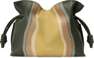 Loewe Flamenco Medium Leather Clutch Bag - Gray - ShopStyle