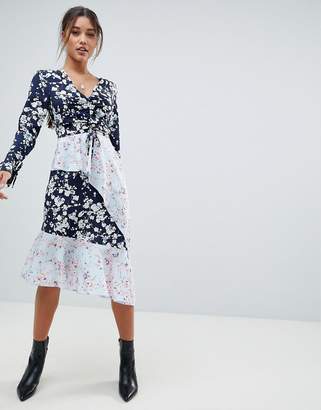 Missguided Mixed Floral Asymmetric Dress