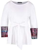 Thumbnail for your product : boohoo Sequin Cuff Belted Blouse