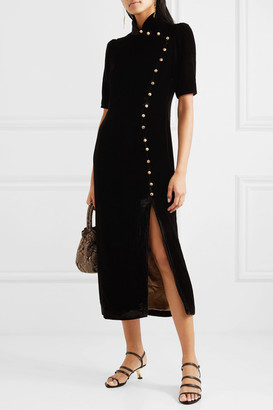 Saloni taro velvet midi dress Clearance