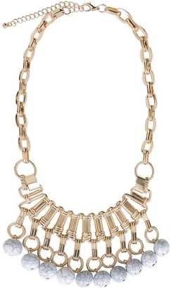 Yours Clothing Gold Statement Necklace With Marble Bead Embellishment