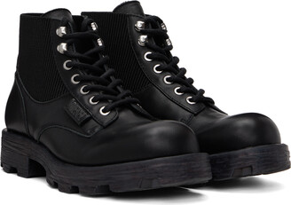 Diesel Black D-Hammer Boots - ShopStyle