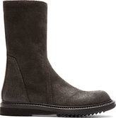 Thumbnail for your product : Rick Owens Black Brushed Leather Creeper Boots