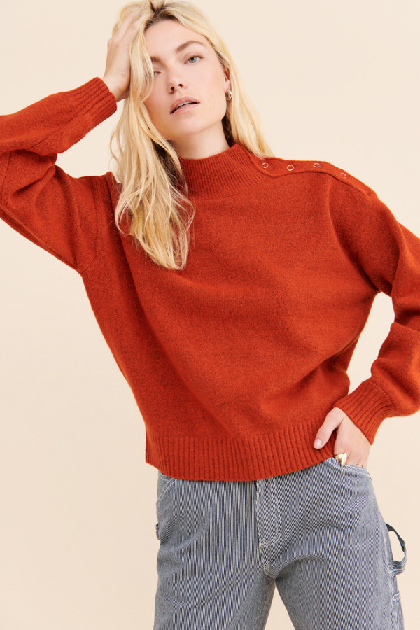 button detail sweater