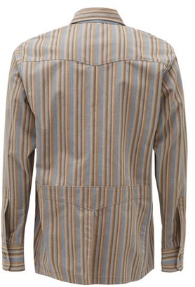 Ahluwalia Safari-pocket Striped Reclaimed-cotton Jacket - Brown